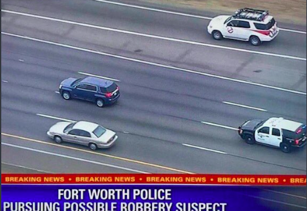 road - Breaking News Breaking News Breaking News. Breaking News Bren Fort Worth Police Pursuing Possible Robbery Suspect
