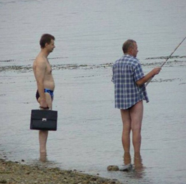 fishing with no pants