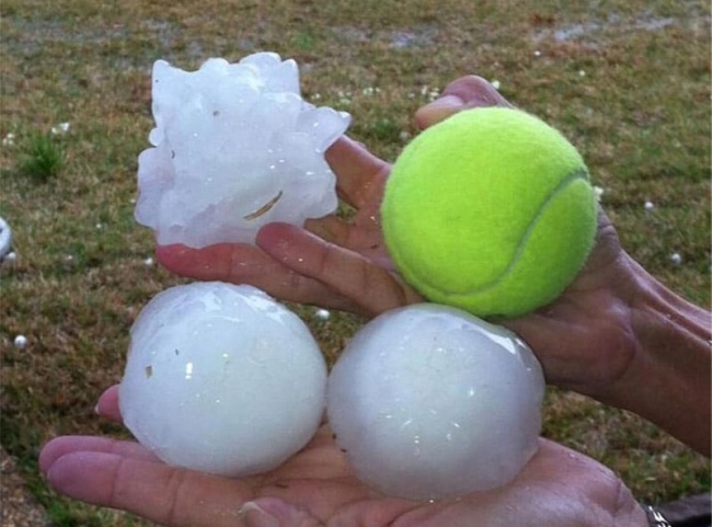 tennis ball hail