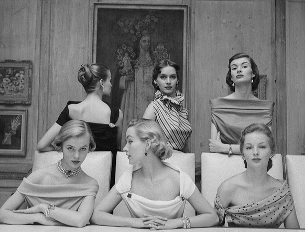 Models posing in the 1950s.