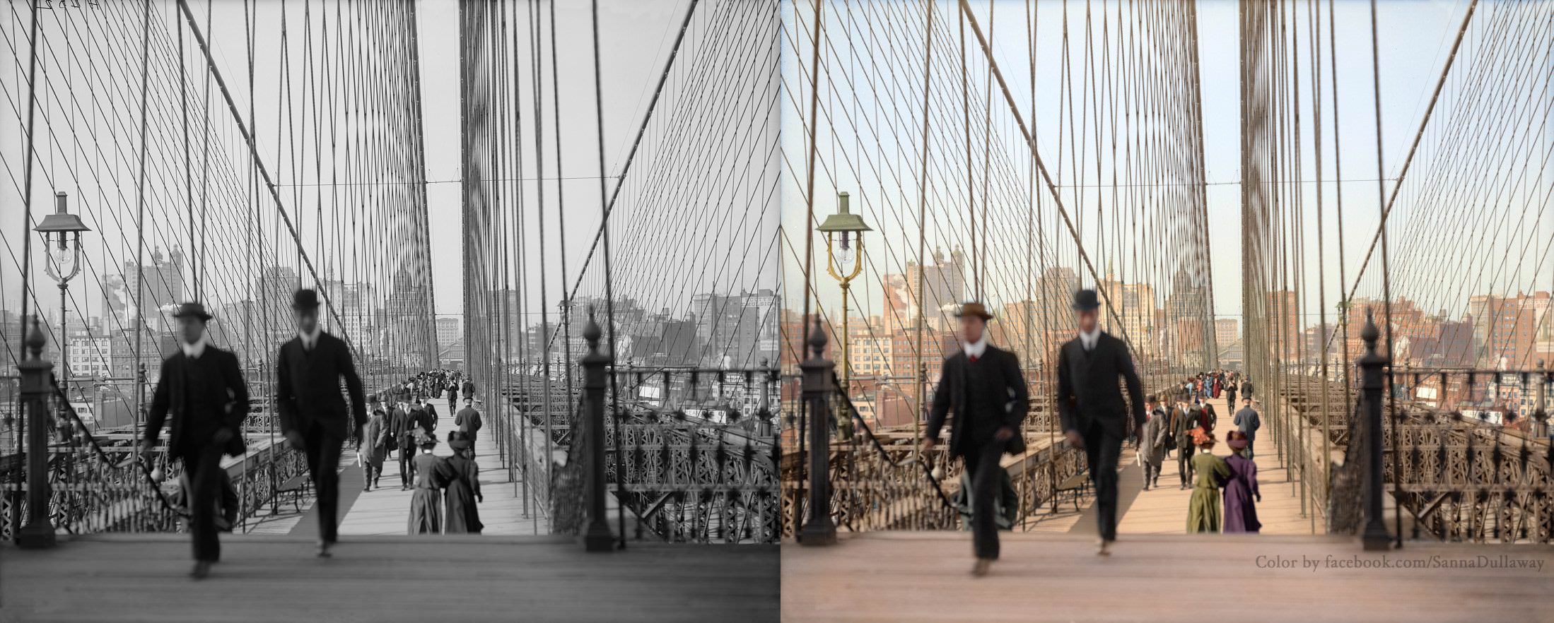 Brooklyn Bridge in NYC, US in 1904.