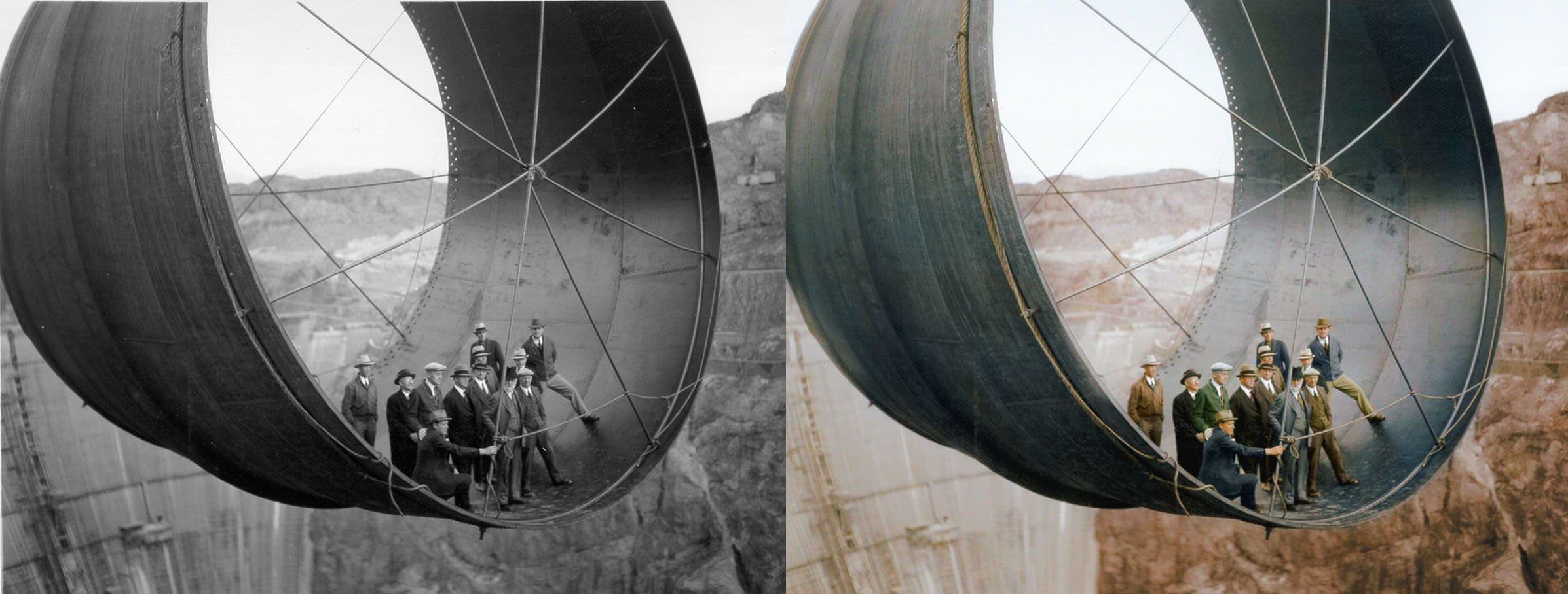 Work on the Hoover Dam in 1935.