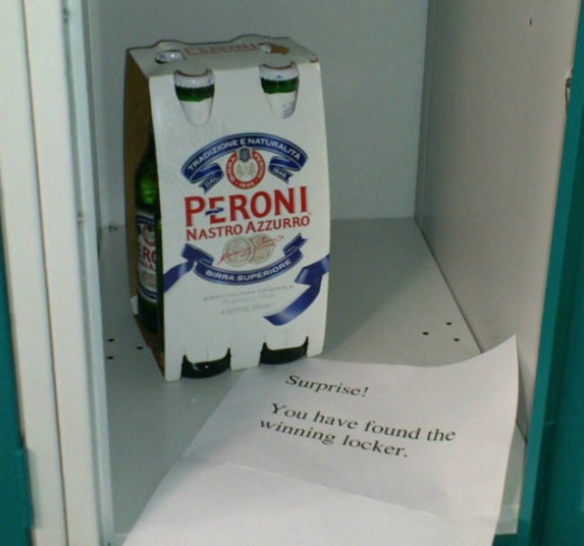 “Opened the locker at the gym today to find this note.”