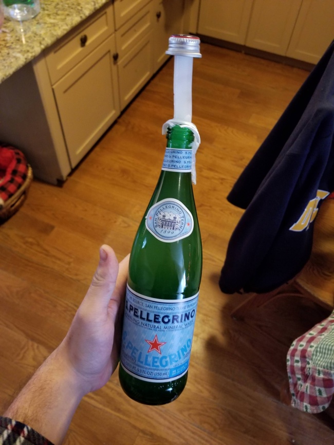 “Accidentally left a bottle of San Pellegrino outside in the cold overnight. And this happened.”