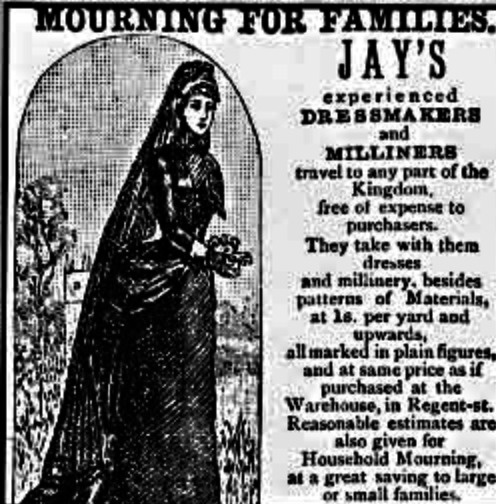 The mourning period during Victorian times varied based on who the person was in their lives.
