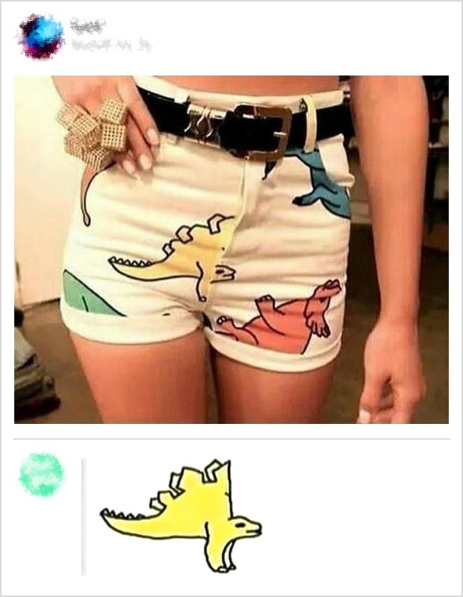 funny comment dinosaur shorts womens