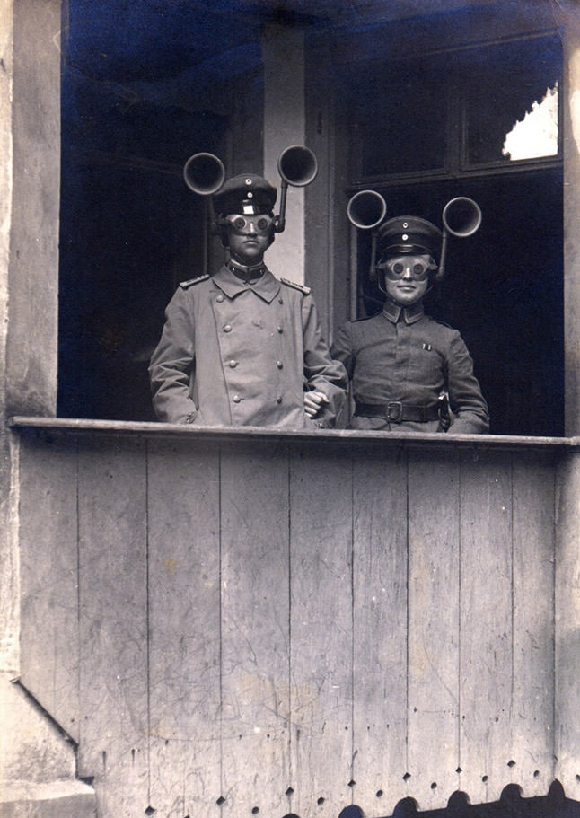 Ear horns in Germany, in 1917.