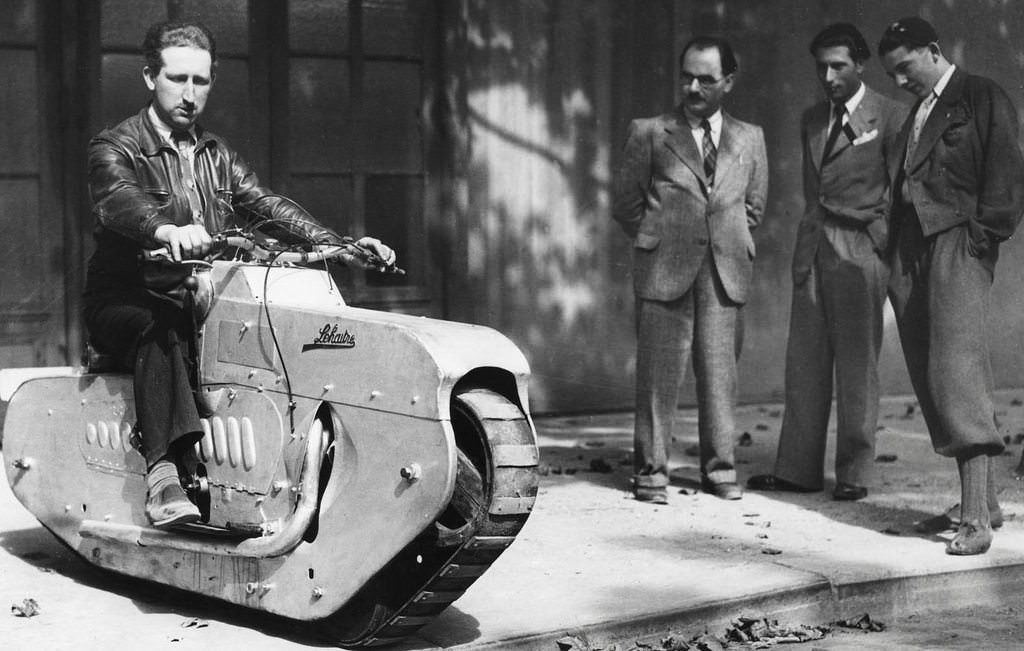 Tracked Motorcycle in France, in 1938.
