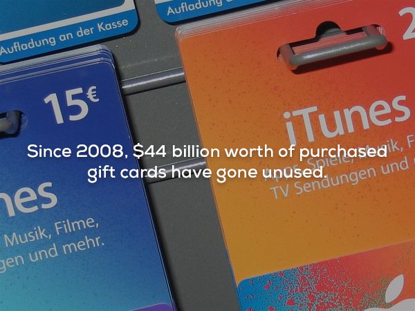 since 2008, 44 billion euros of music cards have gone unused