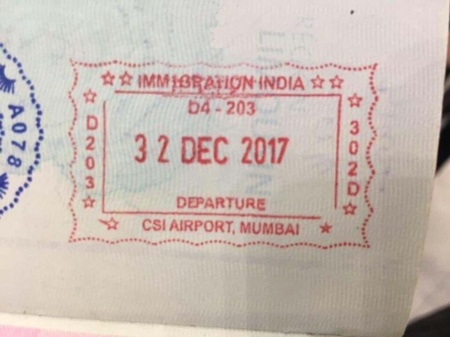 mumbai airport immigration stamp - Immigration India 54 203 A078 ano Bono Departure Csi Airport, Mumbai