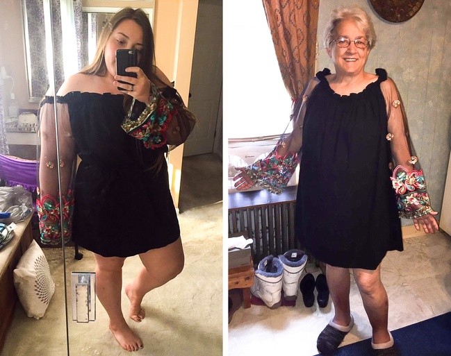“My grandmother decided to buy the same dress so we can match at my cousin’s wedding...The sad part is that she probably wears it better.”