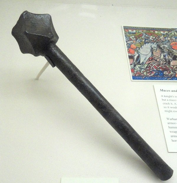 Nail Mace.

In 1997 a prisoner was found in the possession of a prison-made mace which was fashioned from a piece of pipe with 6 nails sticking out of the top at different angles.