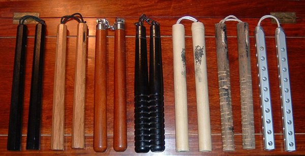 Nunchuks.

In 2011, a man managed to actually escape prison using an incredible simple weapon- nunchuks made out of two pieces of wood and some bedding. He impressively fought off 12 guards and scaled a fence before being arrested again 2 days later.