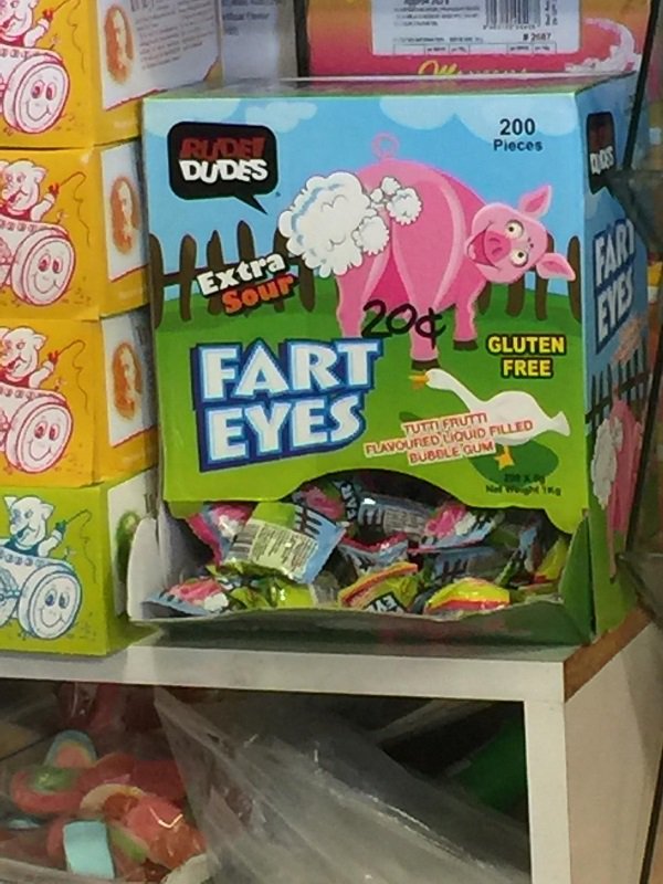 fart eyes - 200 Pieces Ride Dudes AEXGira Sou Fal Gluten Free Tutti Frut Flavoured Uquid Filled Bubblegum