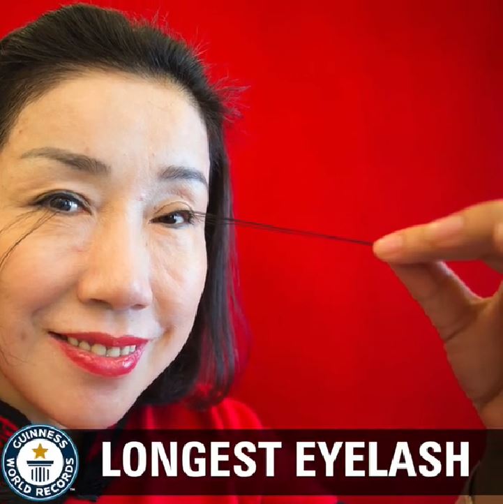 Longest eyelashes