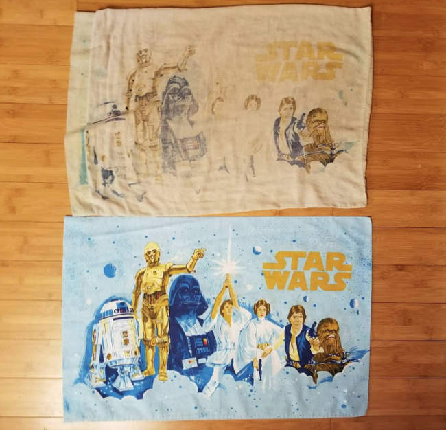 One pillowcase had been used nearly every day for 40 years. The other had been in a closet.