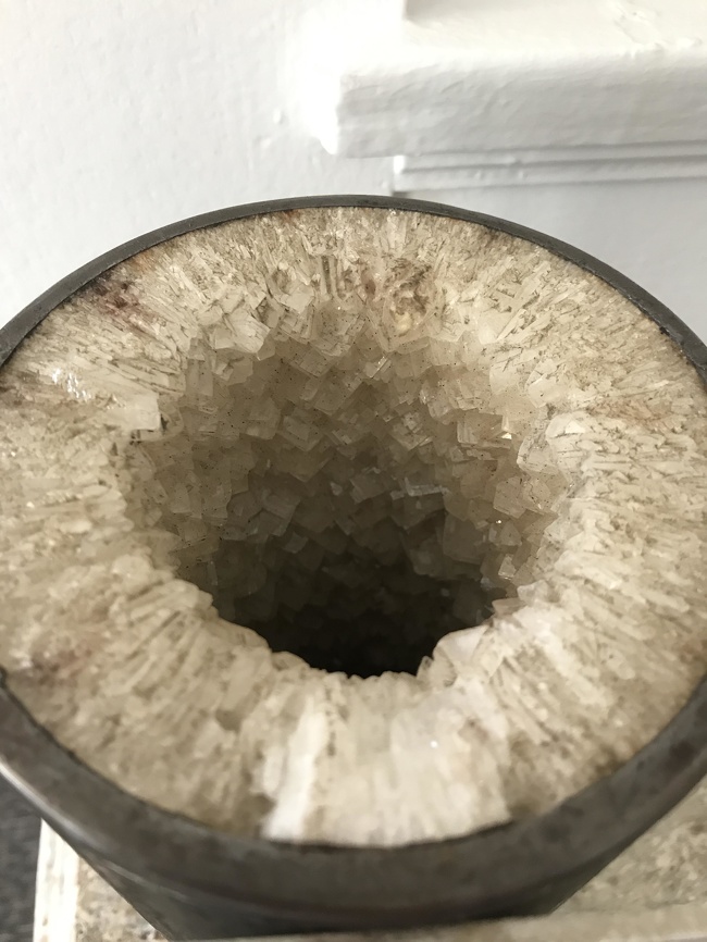 This pipe shows six months of mineral build up.