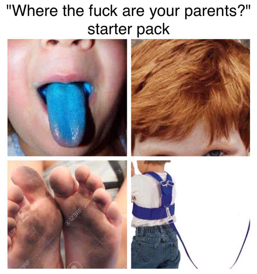 starter packs - child harness - where are your parents