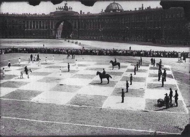 A game of chess, St. Petersburg, Russia, 1924.