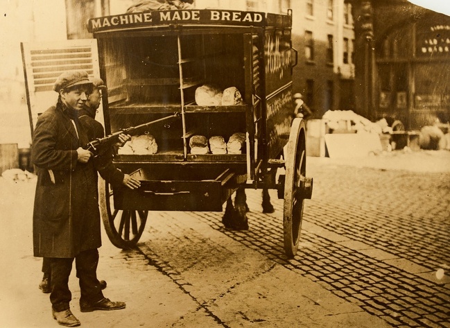 Delivering bread during the Irish Civil War, 1920s.