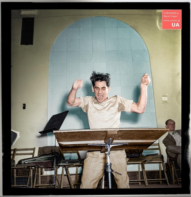 Leonard Bernstein at Carnegie Hall, 1946.