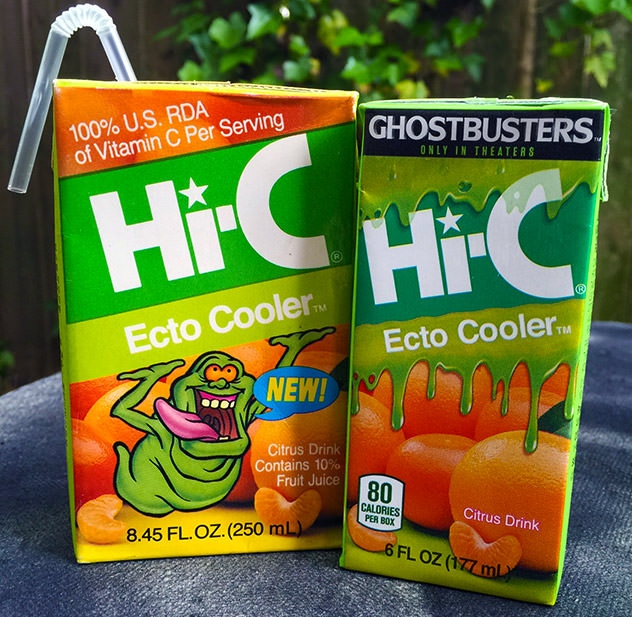 ecto cooler - 100% U.S. Rda of Vitamin C Per Serving Ghostbusters Only In Theaters Hic Hic Ecto Cooler Ecto Cooler New! Citrus Drink Contains 10% Fruit Juice 80 Calories Per Box Citrus Drink 8.45 Fl.Oz.250 mL 6 Fl Oz 17ml