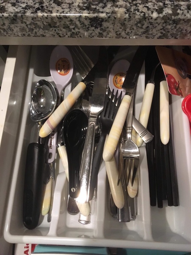 “This is my girlfriend’s cutlery. Am I being too critical?”