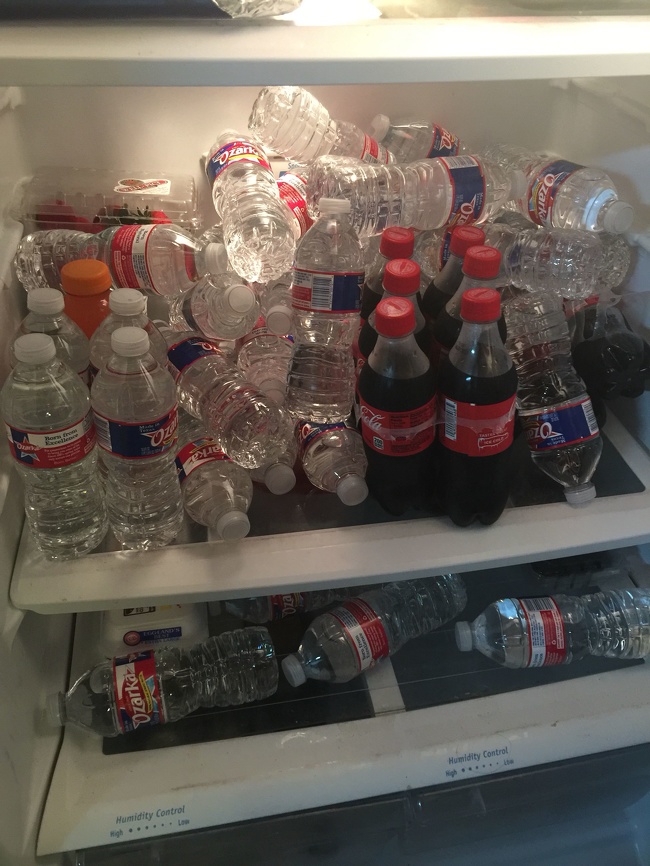 “I asked my son to put the drinks in the fridge.”