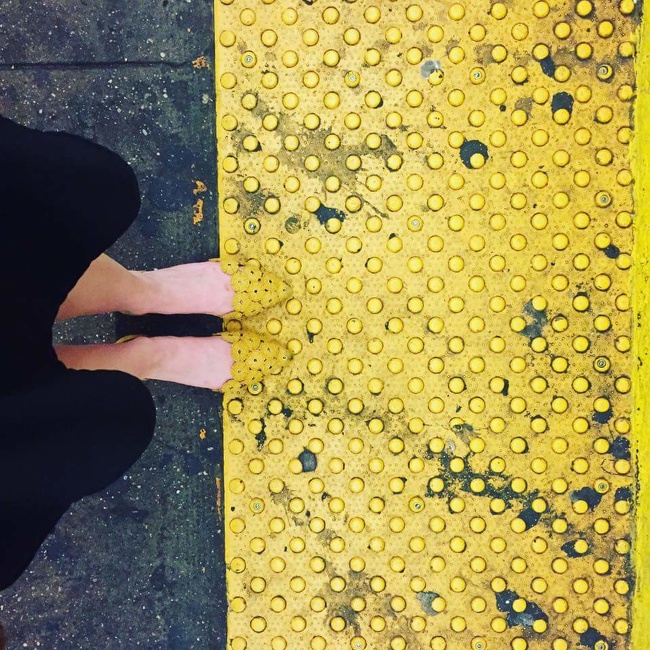 These shoes were definitely made for walking on this platform.