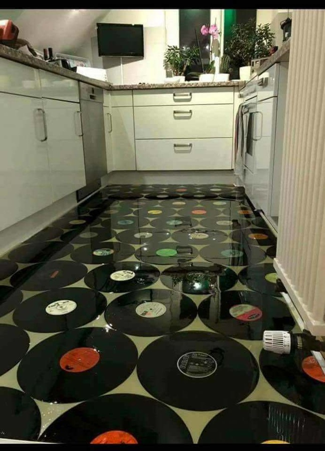 Kitchen floor of a true music lover