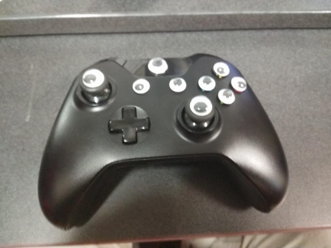 "This guy in my dorm covered his Xbox controller in googly eyes."