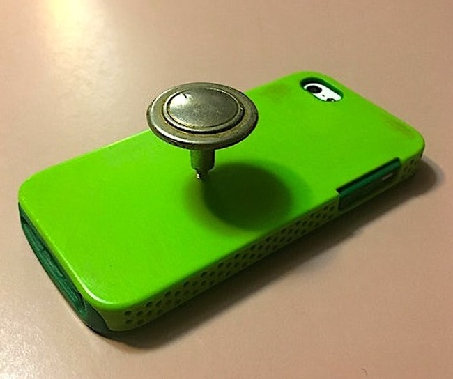 “My roommate was getting jealous of my popsocket, so he made one for himself.”