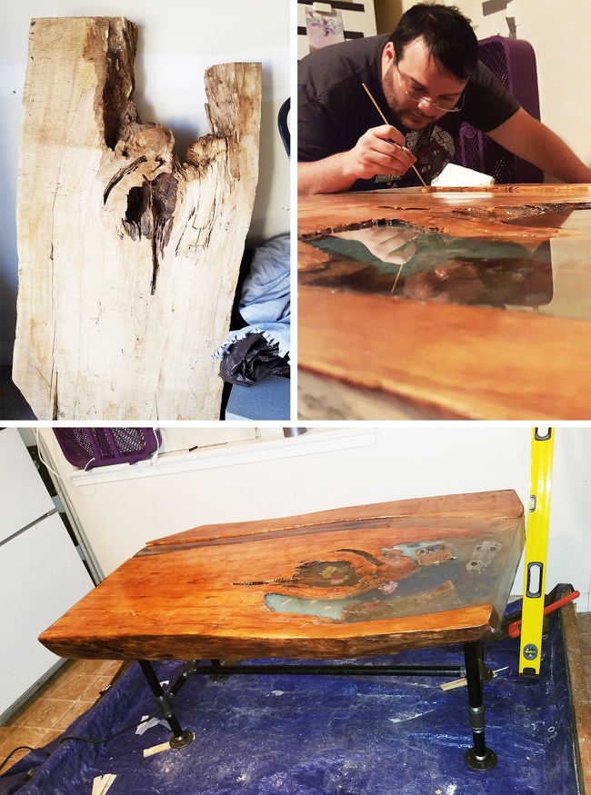 “I made a table for my roommate who is a boss and helped me out during a time of great life struggle.”