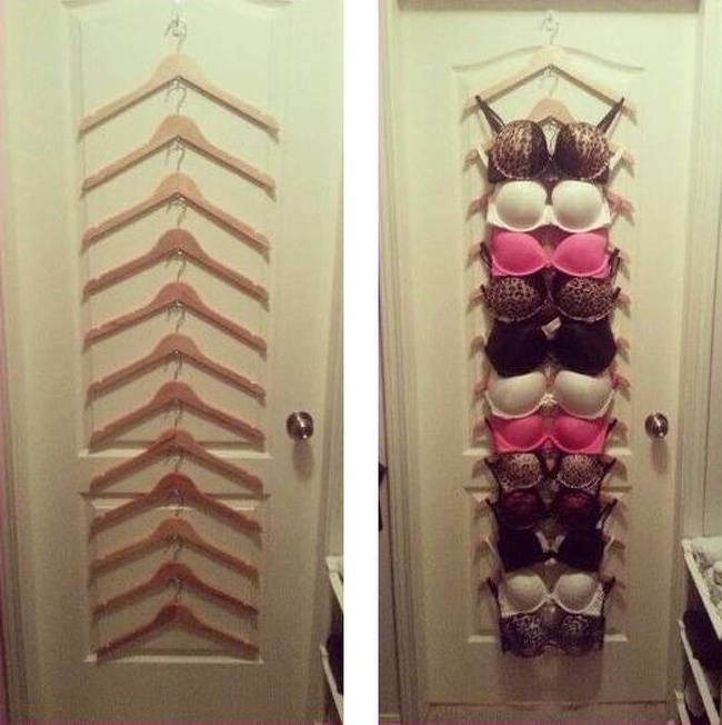 Several hangers will help you create a great place for your bras.