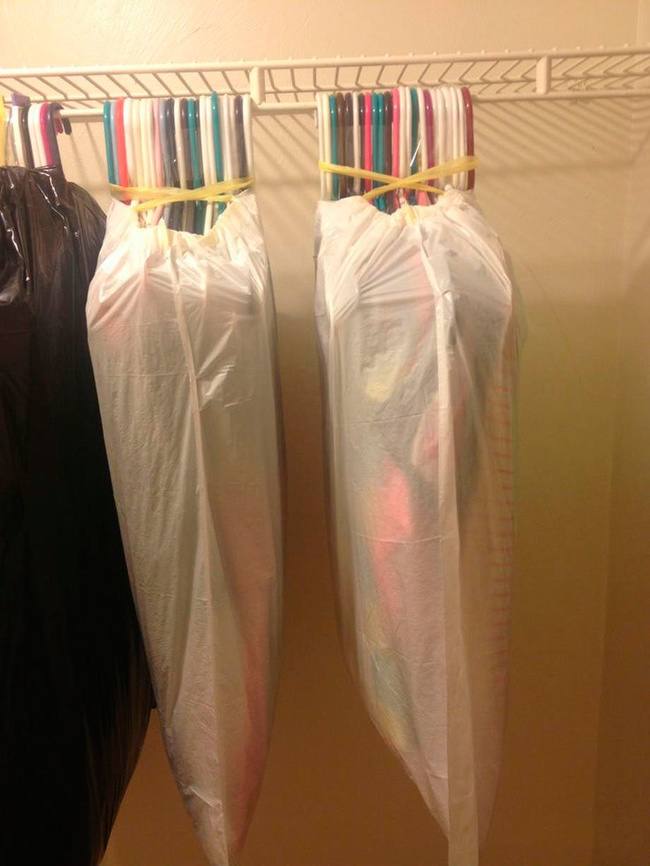 Use trash bags for transporting clothes. They will make things much easier.