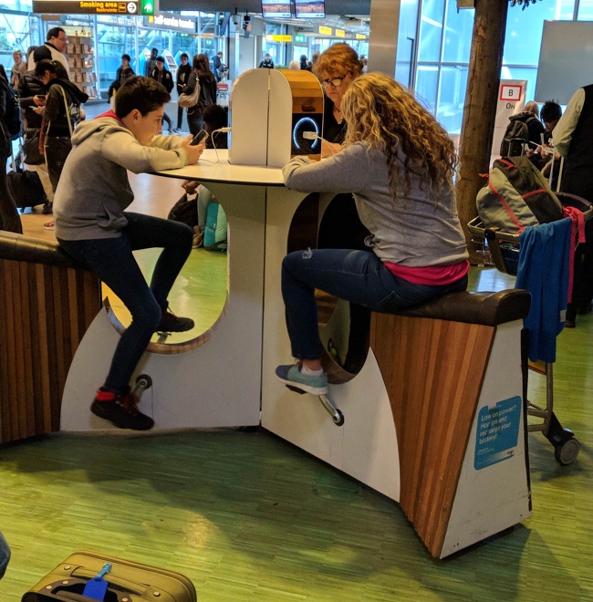 This table lets you to recharge electronics by pedaling.