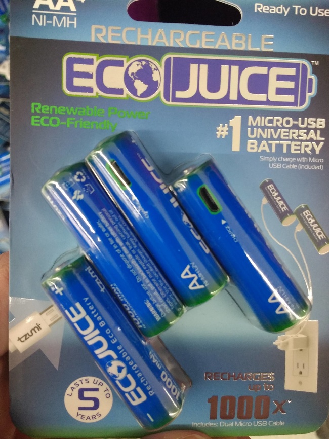 These batteries have a micro-USB for recharging.