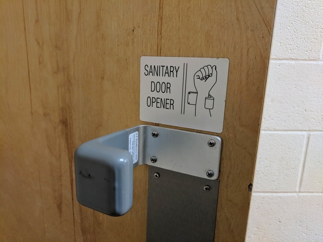 Using this device, you can open a door without coming in contact with any germs.