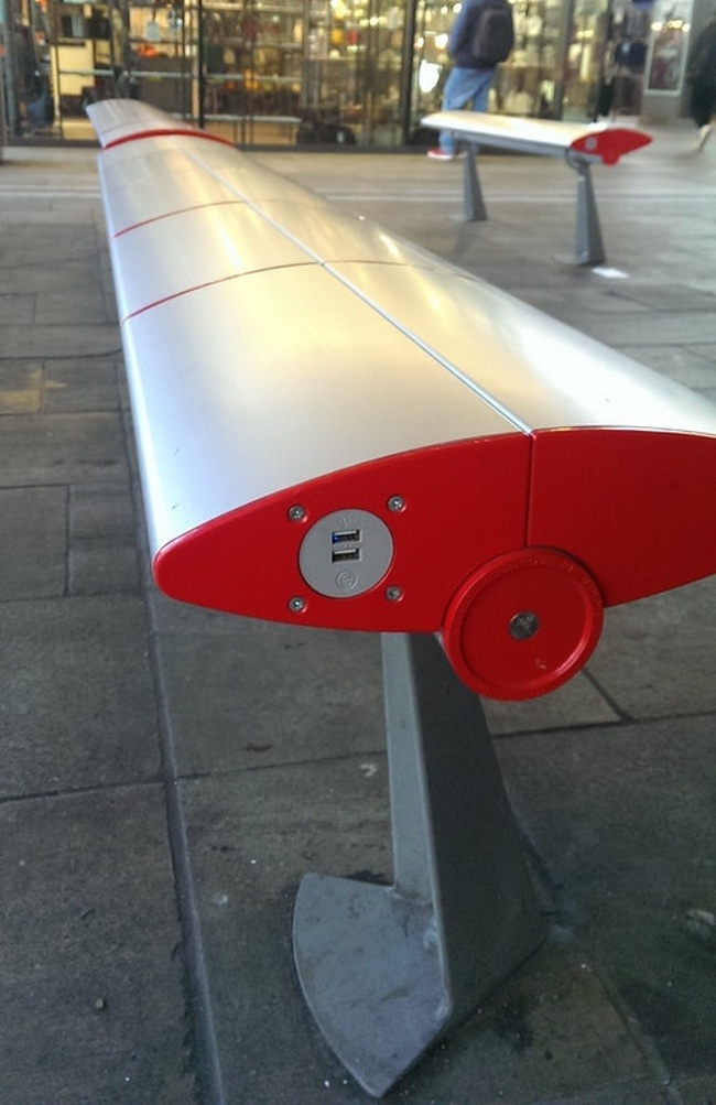 These benches in Sweden have USB-ports.