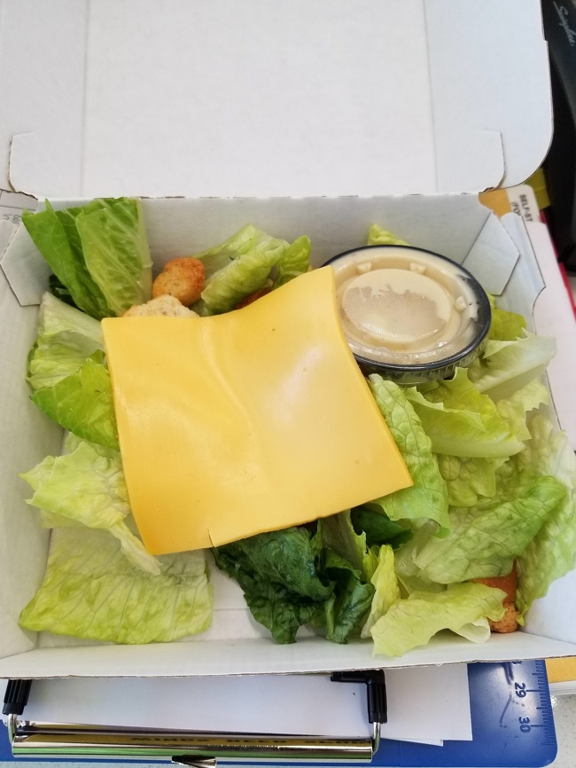 “They asked me if I wanted cheese on my to-go salad...”