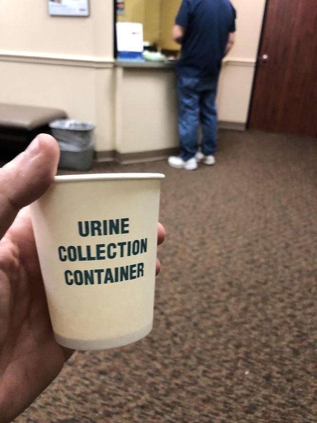 “While waiting for my blood test I asked for some water. She gave it to me in this.”