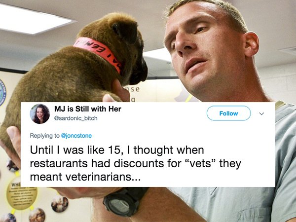 rescue dogs service dogs - Fe Mj is Still with Her Until I was 15, I thought when restaurants had discounts for "vets they meant veterinarians...