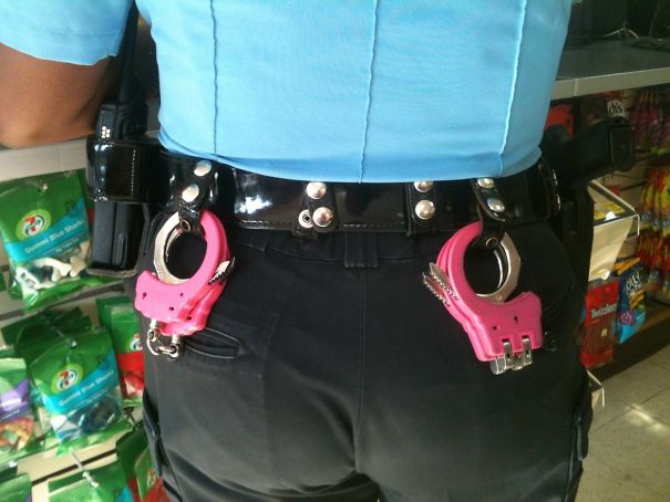 police pink handcuffs