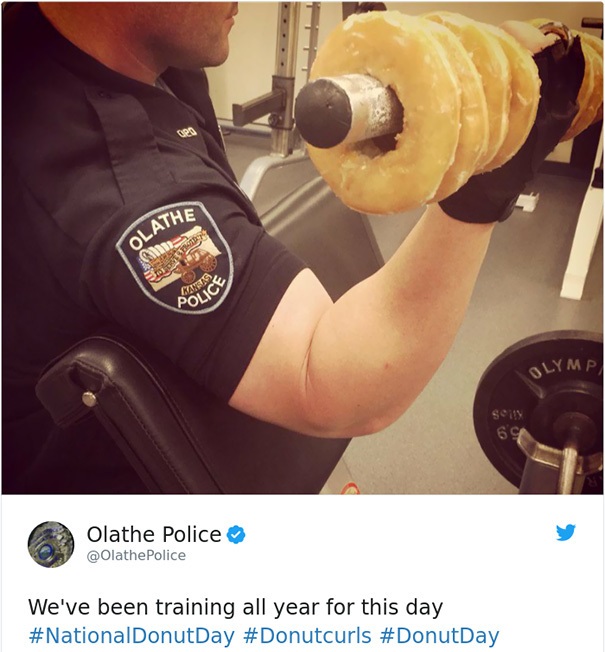 national donut day police - Olathe om Sans Olice Olymp Soy Olathe Police Police We've been training all year for this day
