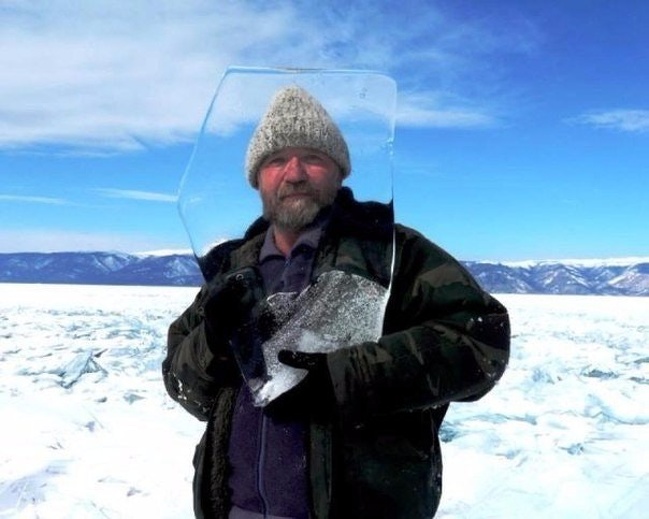 Crystal clear ice from Lake Baikal
