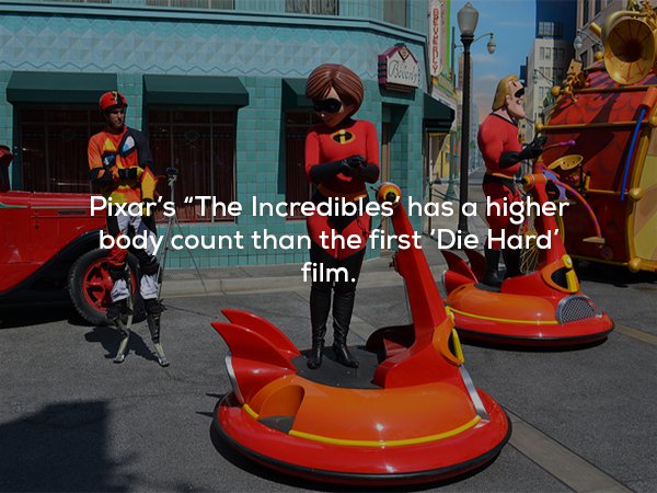 car - Pixar's "The Incredibles' has a higher body count than the first 'Die Hard' film.