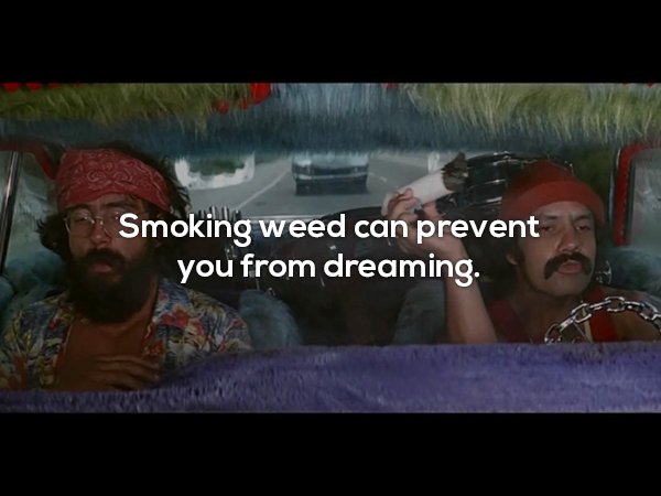 chong up in smoke - Smoking weed can prevent you from dreaming.