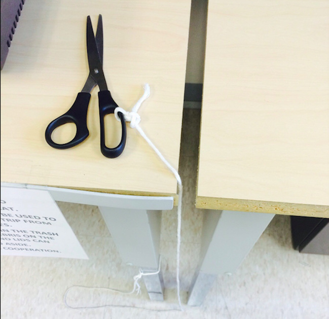 “I have identified a flaw in my college’s scissor retention plan.”