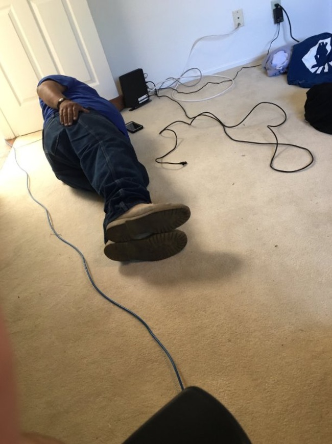 “Homie just started napping mid-fix on our internet.”