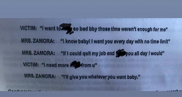 Here’s a look at the transcript of an alleged conversation between Zamora and the boy